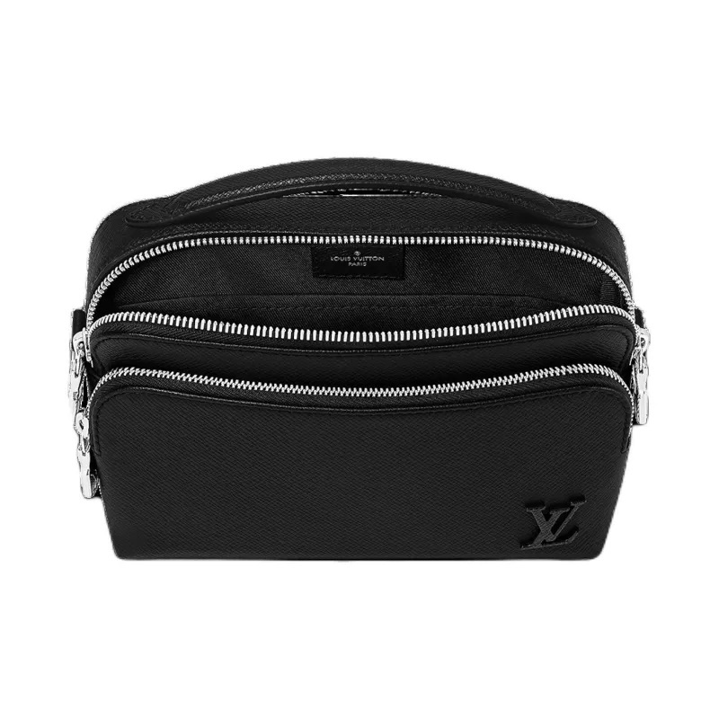 LOUIS VUITTON Cow Leather Shoulder Bag Crossbody Bag Handbag Women's Black-2