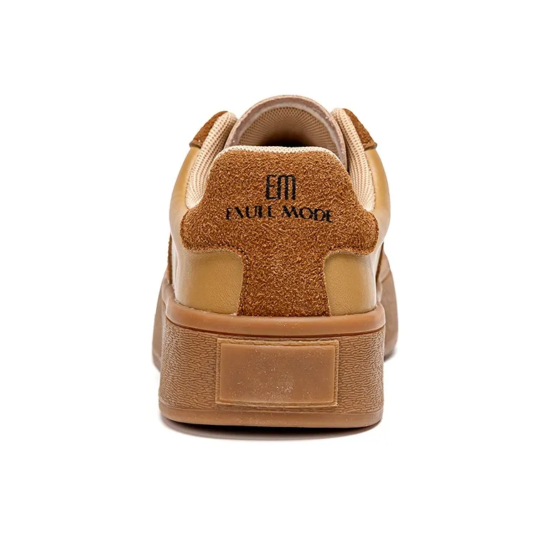 EXULL Q Non slip Wear resistant Shock Absorption Low Top Skateboard Shoes Women's Wheat-4