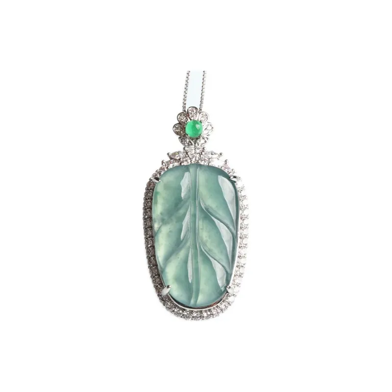 Oushuo Jewelry Ice Glutinous Jadeite Necklaces Women's-0