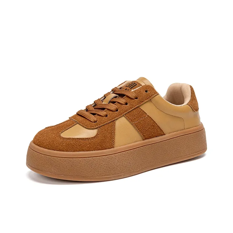 EXULL Q Non slip Wear resistant Shock Absorption Low Top Skateboard Shoes Women's Wheat-2