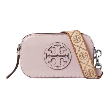 TORY BURCH Miller Patent Leather Camera Bag, Shoulder Bag, Crossbody Bag Mini Women's Cherry Pink