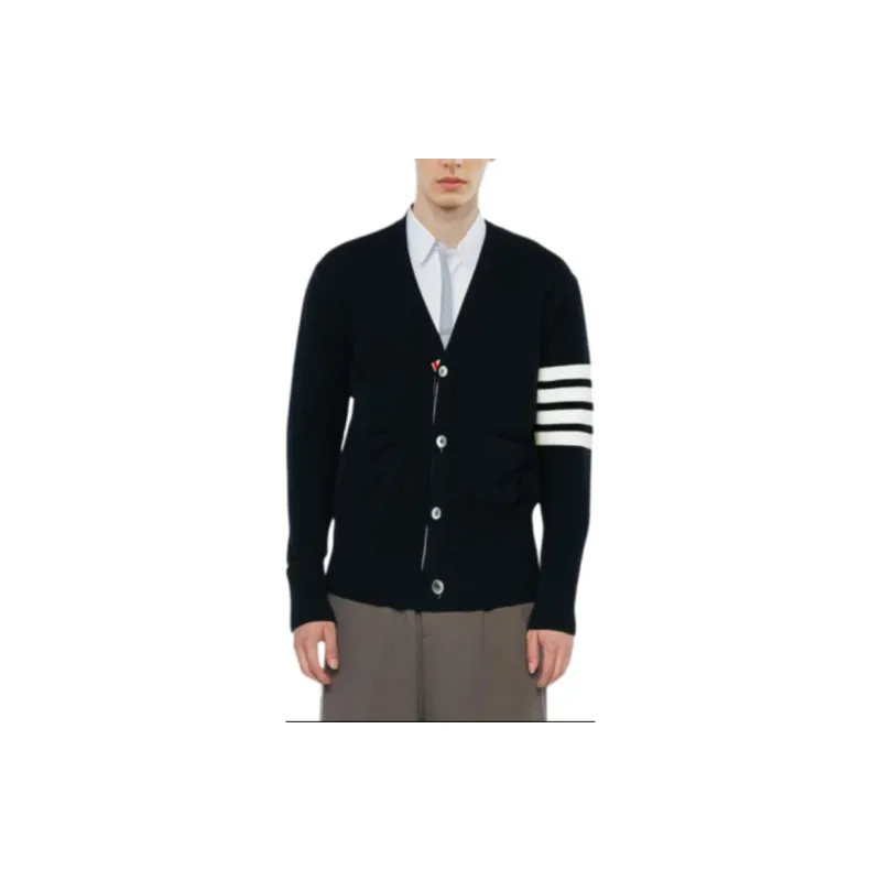THOM BROWNE 4 Bar Stripe Cardigan-4