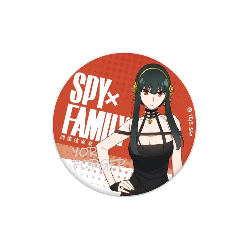 Wakame Anya Forger, Loid Forger, Yor Forger, Bond Forger Figure Print Collection Double Flash Badge Badges-6