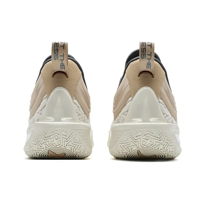 XTEP Zhang Zhenlin Generation Anti-Slip Wear-Resistant Low-Top Basketball Shoes Men's Brown White-4