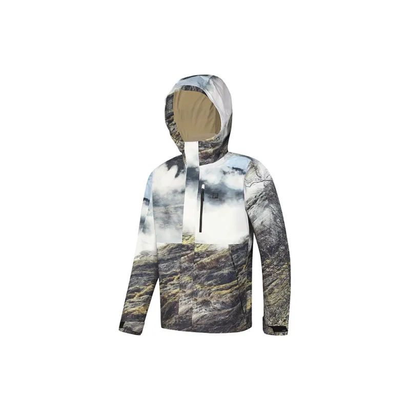 FILA Hiking Outdoor Hiking Waterproof And Windproof To Keep Warm Windbreaker Jacket Men's All Over Print-1