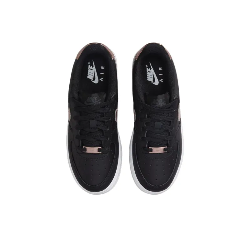 Nike Air Force 1 Anti Slip Wear Resistant Low Top Kids' Skateboarding Shoes Black Teenagers-3
