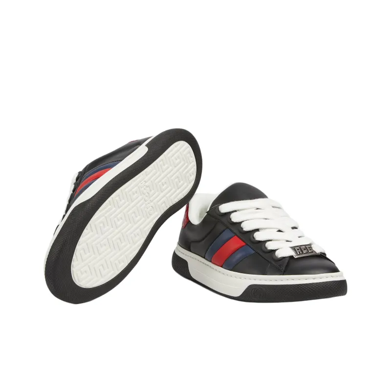 GUCCI ACE Low Top Skateboard Shoes Men's Black-5