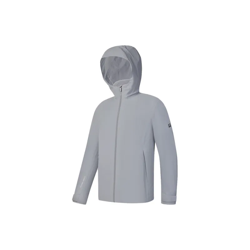 FILA Hiking Outdoor Hiking Waterproof And Windproof To Keep Warm Windbreaker Jacket Men's Forest Gray-1