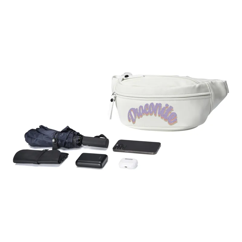 DRACONITE Polyester One Shoulder Crossbody Fanny Pack Sling Bags Regular Unisex White-4