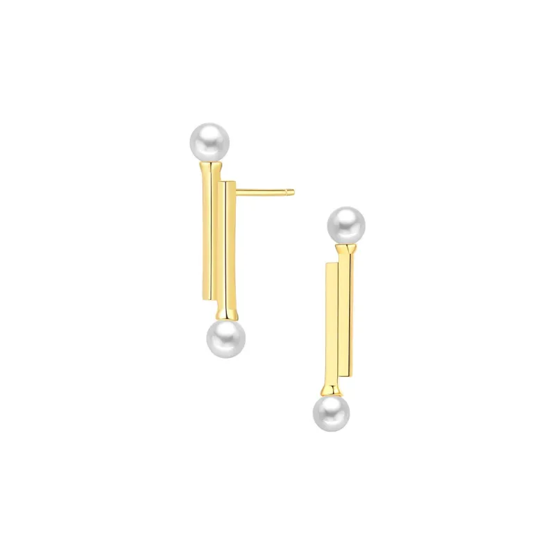 BABYBEI 925 Sterling Silver Shell Pearl Stud Earrings Women's-3