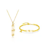 925 Silver-Bamboo Necklace Set (Necklace+Bracelet)