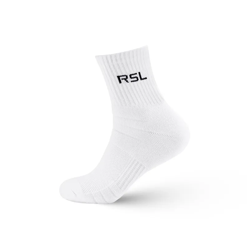 RSL Mid Calf Socks Unisex 3 Pack/6 Pack Knee High Socks White-1