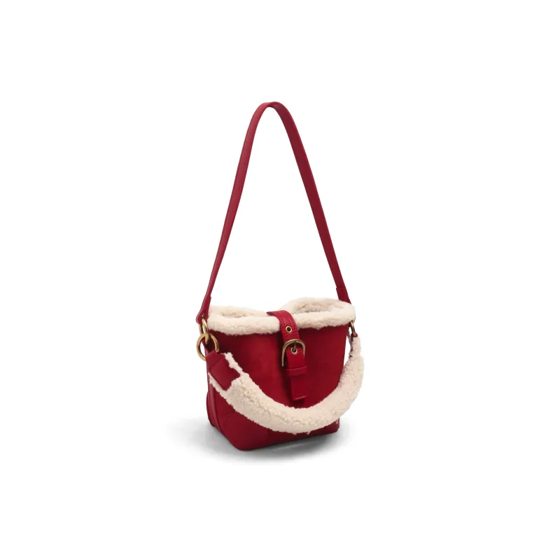 MZ HOUGE Lambswool Fall And Winter Advanced Touch Handbag Small Size Women's Red-1