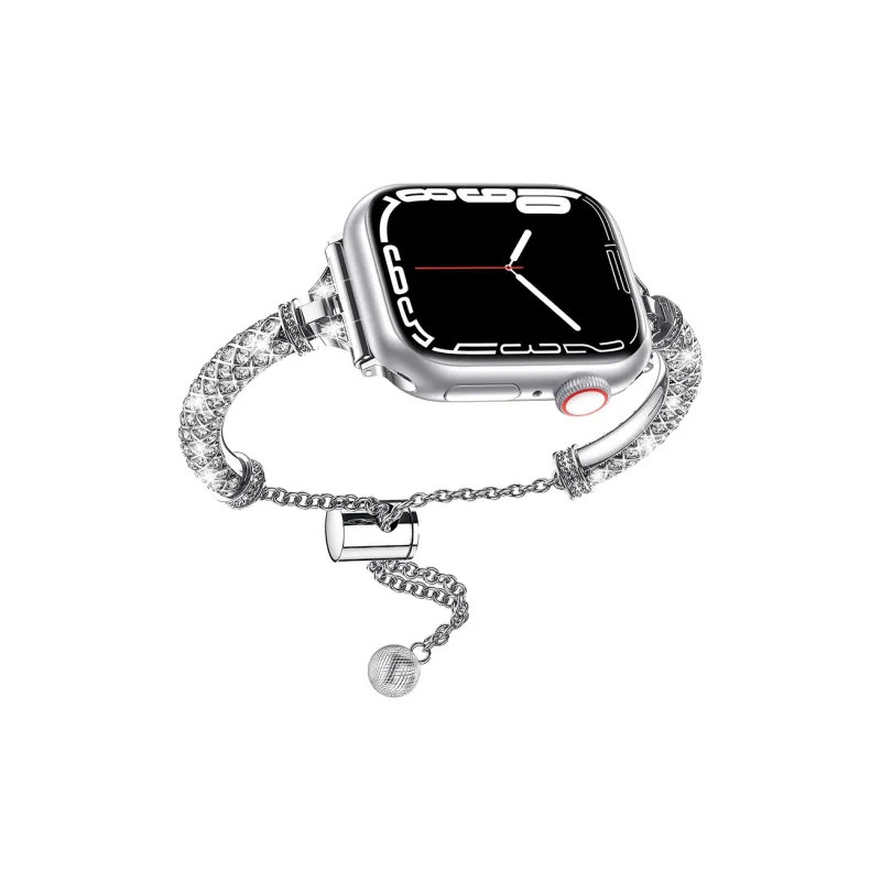 ZHENGGUANG Watch Band Apple Compatibility 38 45mm Rhinestone Embellished Material-4
