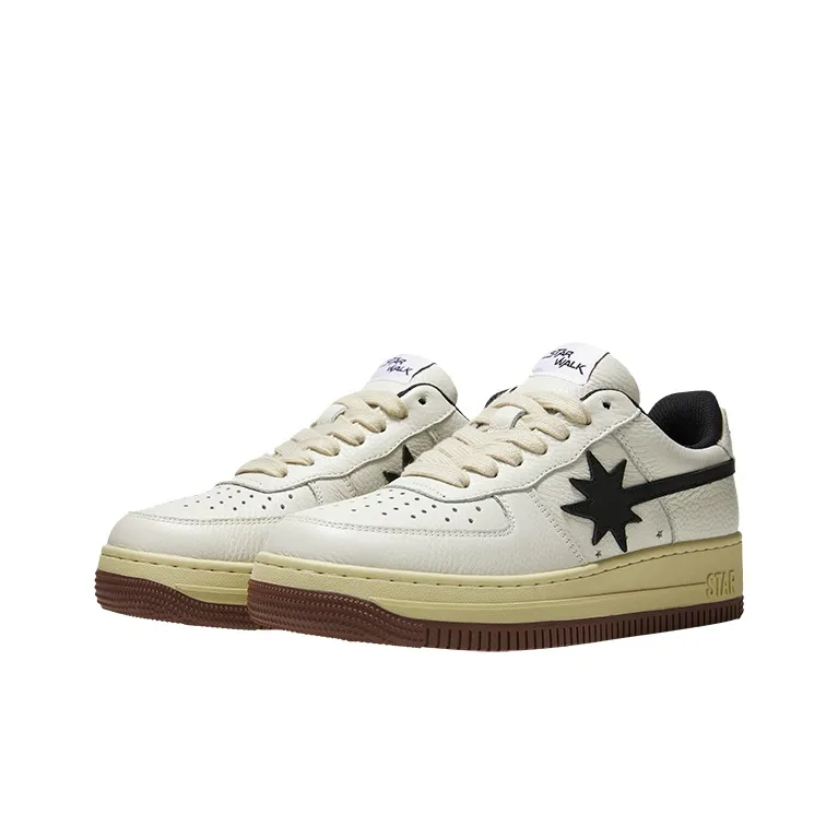 Starwalk Soldier Anti Slip And Wear Resistant Breathable Low Top Skateboard Shoes Unisex White Black Brown-8