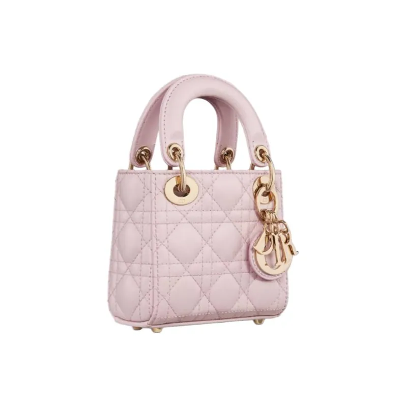 DIOR Lady Dior Lambskin Lady Dior Bag, Shoulder Bag, Crossbody Bag, Handbag Mini Women's Light Pink-1
