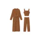 Camel (Sleep Robe+Tank Top+Pajama Pants)