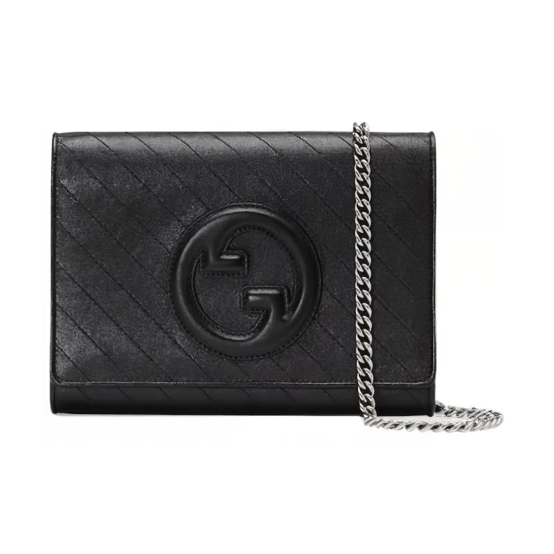 GUCCI Blondie Leather Wallet Women's Black-0