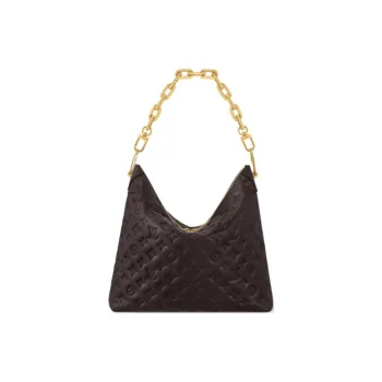 LOUIS VUITTON Coussin Leather Tote Bag Shopping Bag Handbag Shoulder Bag Women's Dark Brown