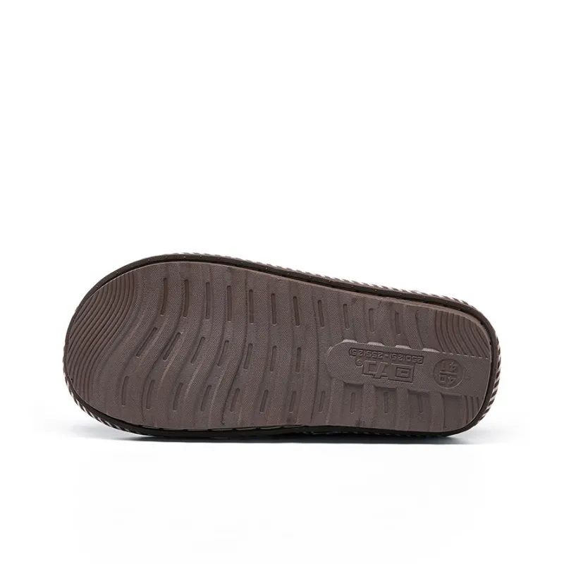 Warrior Fuzzy Cute Pet Design Abrasion Resistant Slip Resistant Wrap toe Slippers Men's Taupe-4