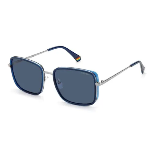 Polaroid Polycarbonate Square Sunglasses Men's Silver