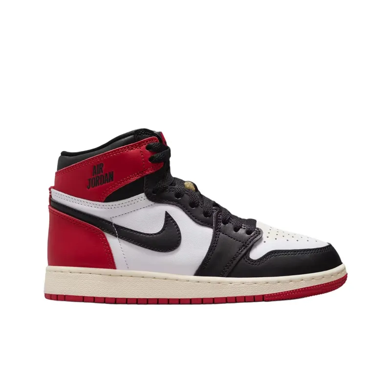 Jordan Air Jordan 1 Anti Slip Wear Resistant High Top Children's Basketball Shoes Red Unisex-1