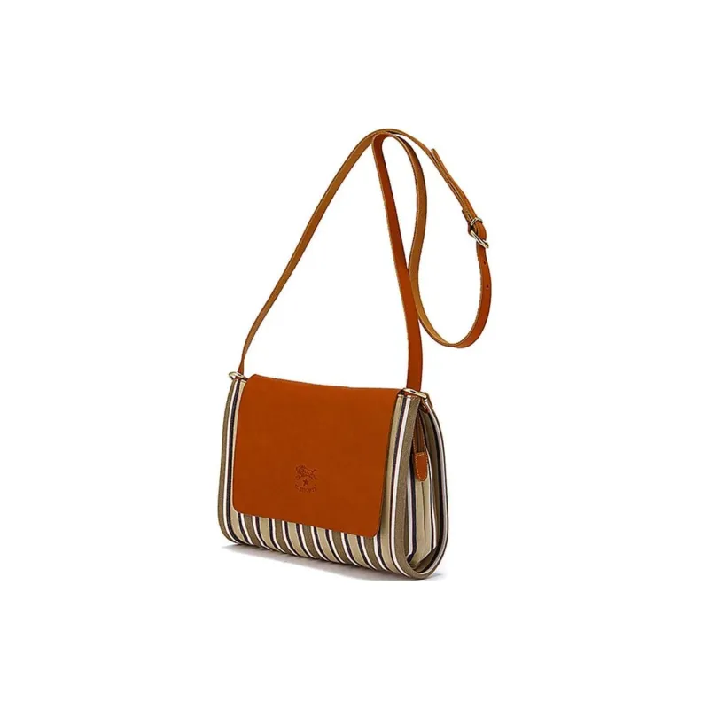 Il Bisonte Cotton With Cow Leather Patchwork Shoulder Bag Crossbody Bag Women's Multicolor-3