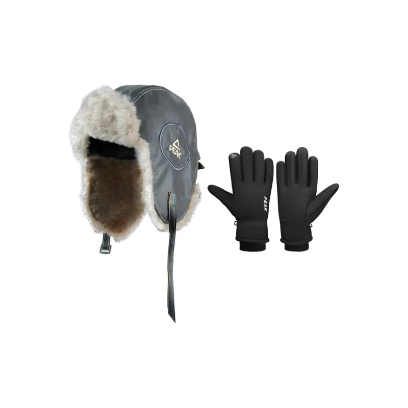 PEAK Polyester Trapper Hats Unisex Gray-0