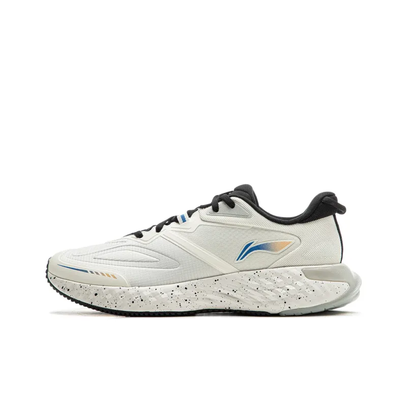 LiNing Cloud Shield Cushioned Wear Resistant Coverage Low Top Casual Running Shoes Men's White Black-0
