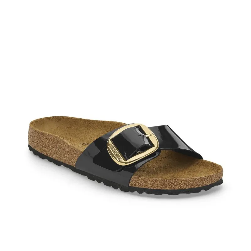Birkenstock Madrid Big Buckle Slip-Resistant Slide Slippers Women's Pitch Black Regular-1