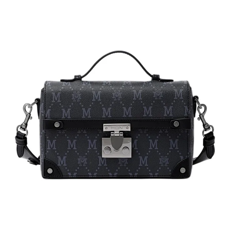 FION Mountain And Sea Journey Series Artificial Leather Handbag Medium Size Women's Black-1