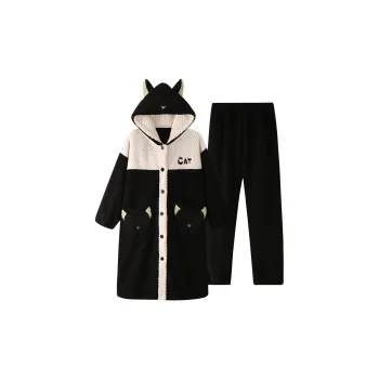 OUSHIBO Pajama Robe Women's Black
