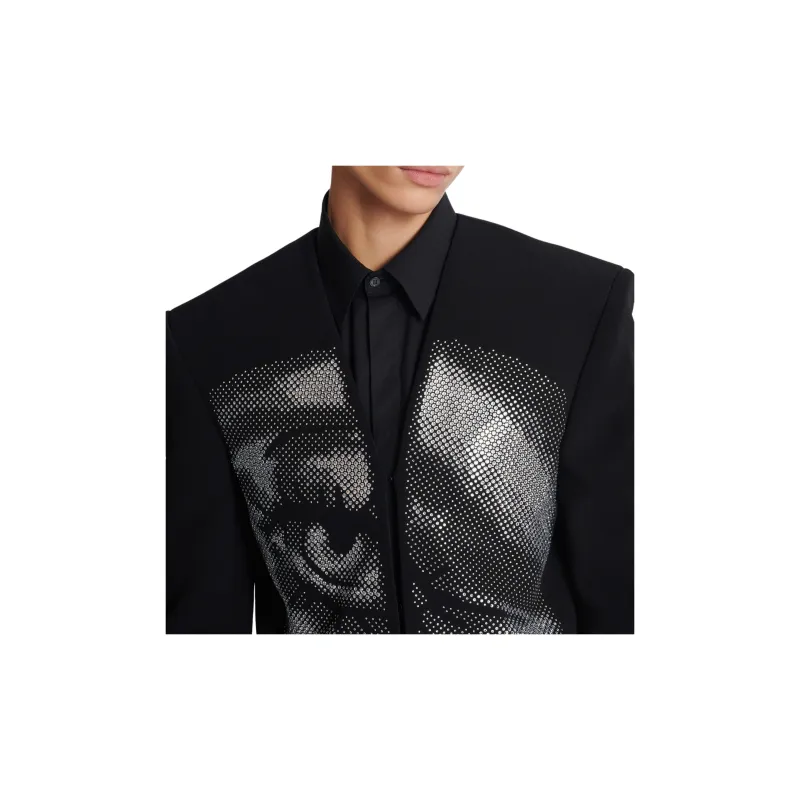 BALMAIN Crepe Cropped Jacket-6