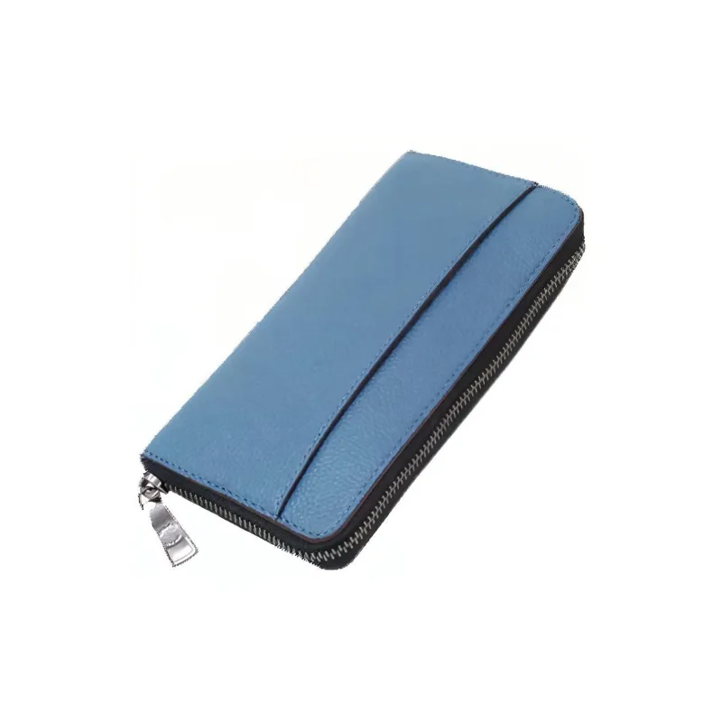 COACH Accordion Zip Leather Long Trunk Wallet Regular Men's Blue-4