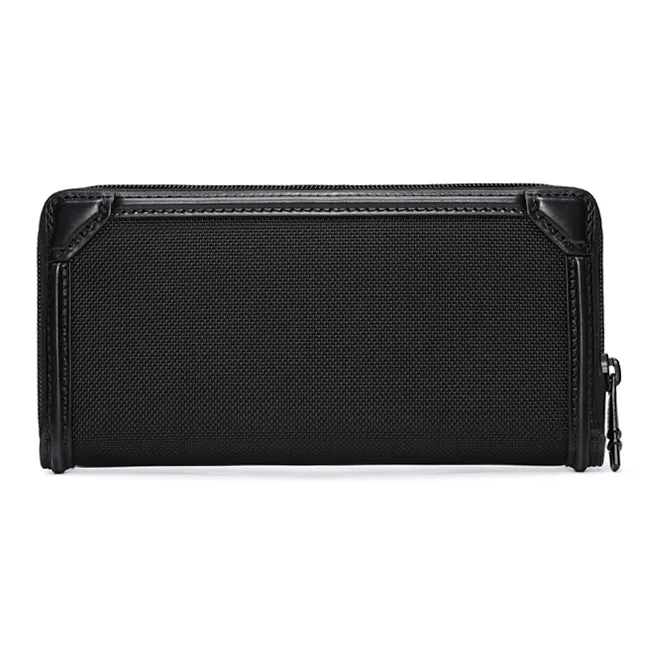HORSEMEN Ballistic Nylon With Top Grain Cow Leather Men's Handbag Clutch Regular Men's Black-1