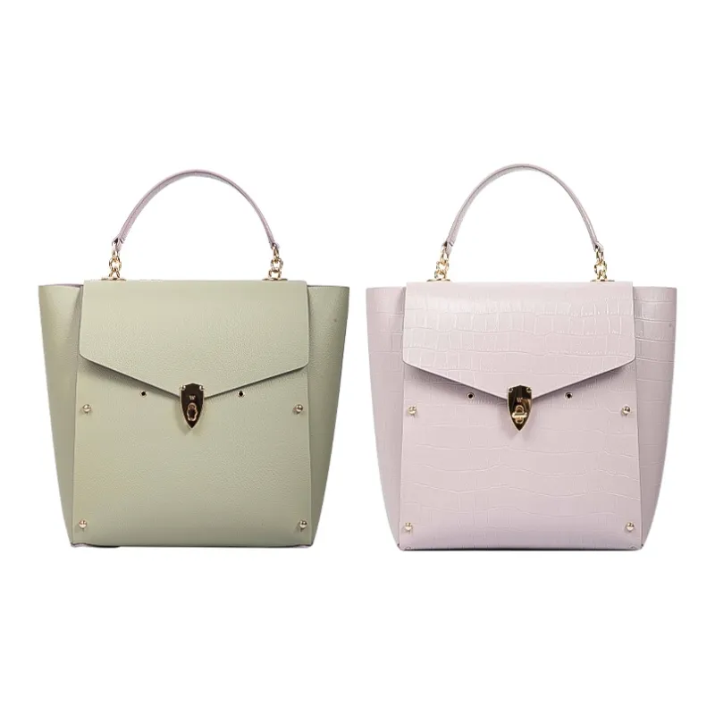 WANACCESSORY Cow Leather Bucket Bag Large Size Women's Multicolor-6