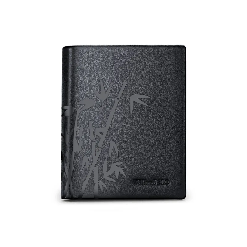WilliamPOLO Cow Leather Wallet Men's Black-7