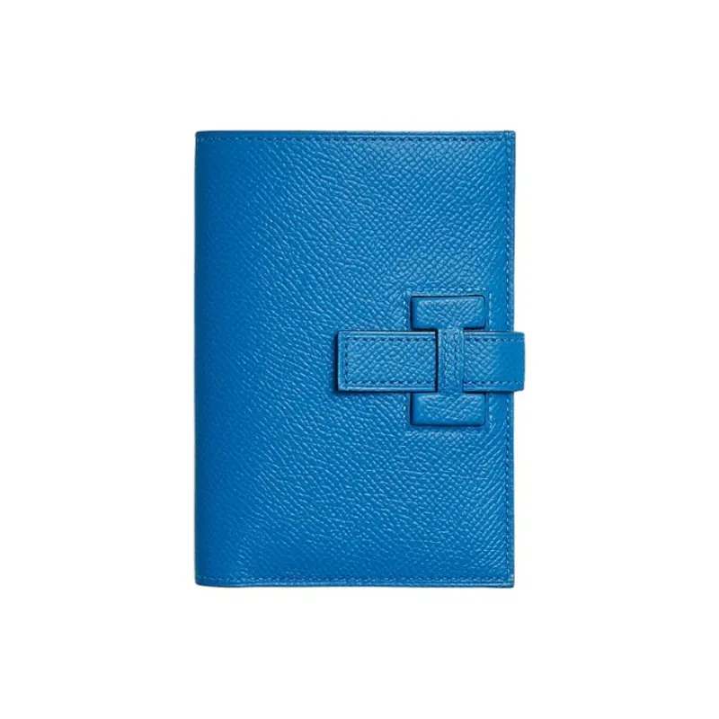 HERMES H Passant Epsom Leather Wallet Women's B3 Bleu Zanzibar Tanzanian Blue-0
