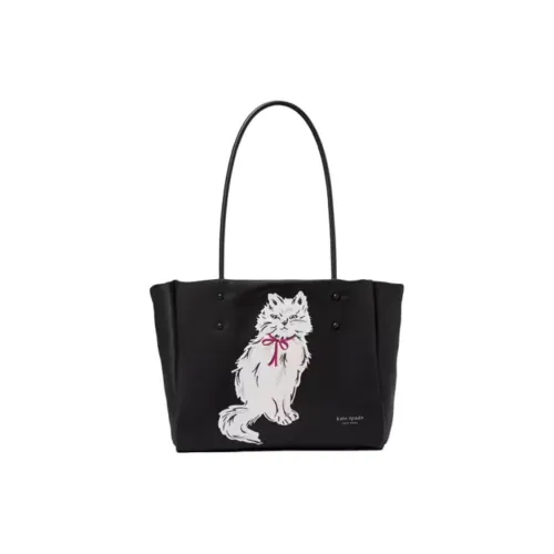Kate Spade Polyester Tote Bag Shopping Bag Shoulder Bag Handbag Medium Size Women's Black