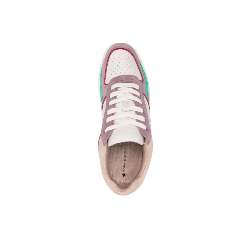 TORY BURCH Clover Court Colour-block Leather Sneakers-4