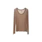 Q0477 Milk Coffee (Wool+Silk, Long-Sleeved)