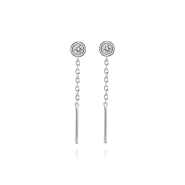 UX S999 Fine Silver Drop Earrings Women's-0