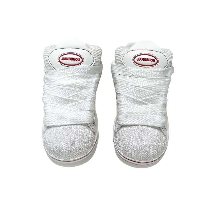 JIANGSHOU Wear resistant And Lightweight Low Top Skateboard Shoes Women's White Rainbow-6