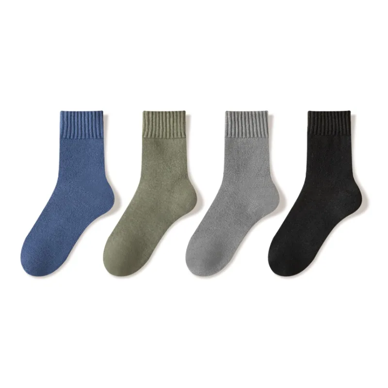 JIAZINI Mid Calf Socks Men's 4 Pack-27