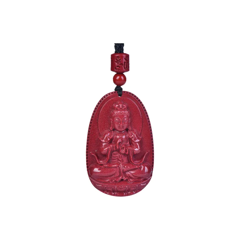Stone On The Line Cinnabar Pendants Unisex-12