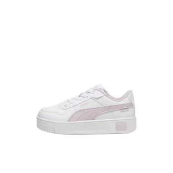 PUMA Carina Street Anti-Slip Wear-Resistant Low-Top Kids' Skateboarding Shoes White Pink Children Aged 3-7 Years Old