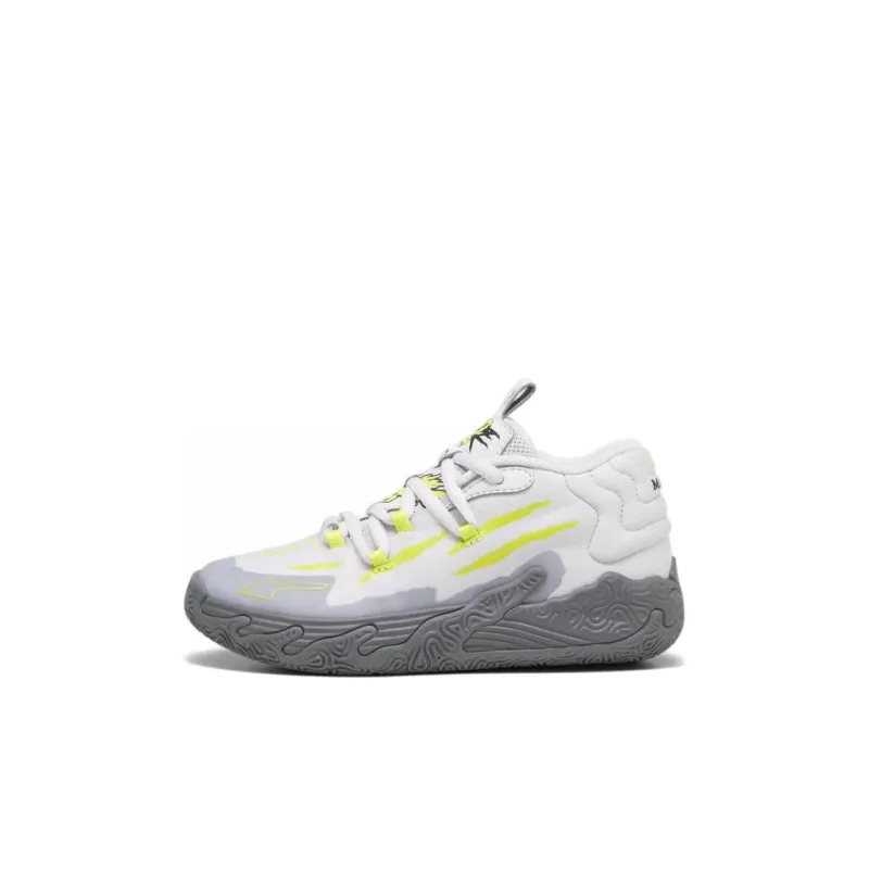 PUMA Mb.03 Hills Anti Slip Wear Resistant Mid Top Children's Basketball Shoes Gray Kids'-0