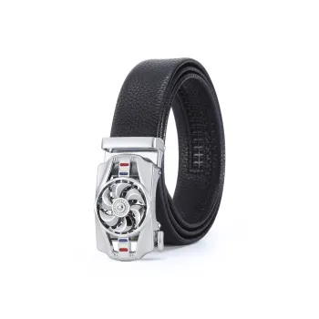 YUZHAOLIN Cow Split Leather Belts Men's Silver/Gold/Black 3.8cm