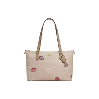 COACH Gallery Coated Canvas Tote Bag Shopping Bag Handbag Shoulder Bag Large Size Women's Gold & Sand & Multicolor