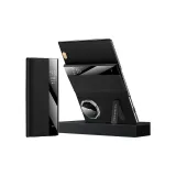 [Black]Top Grain Genuine Leather+Stand Design+Smart Leather Pouch
